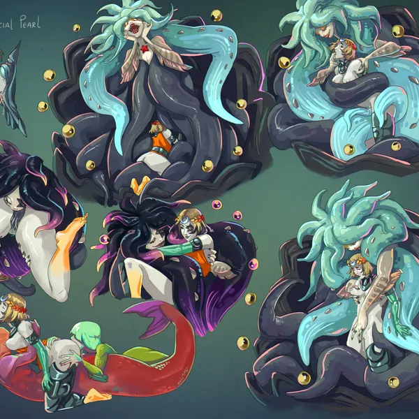 jetty (hades), melinoe (hades), roxy (hades) (hades (game)) created by creepy gun