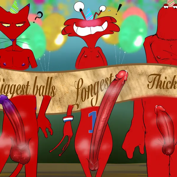 katz (courage the cowardly dog), red guy (dhmis), wilt (fhfif) (cartoon network, courage the cowardly dog) created by illegaleel