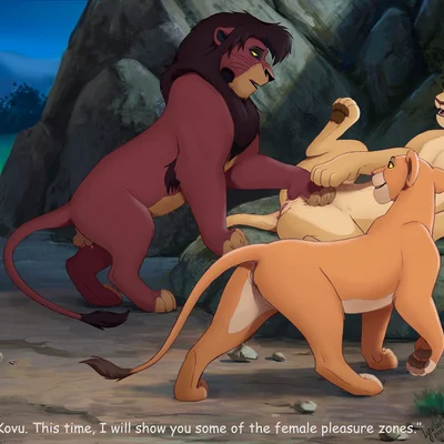 kiara (the lion king), kovu (the lion king), nala (the lion king) (disney, the lion king) created by reallynxgirl