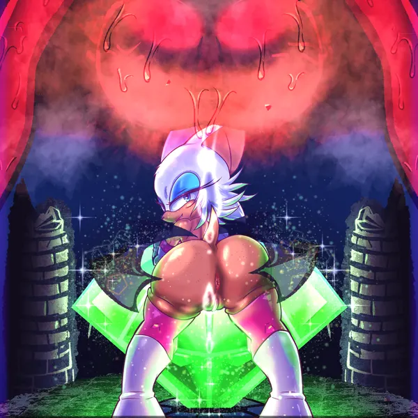 knuckles the echidna, rouge the bat (sega, sonic the hedgehog (series)) created by toukitsune, zenkitsune (artist)