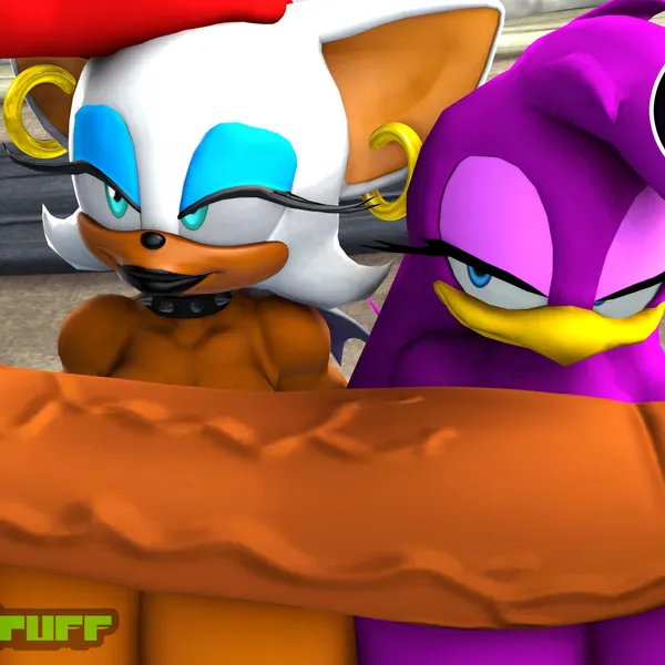 knuckles the echidna, rouge the bat, wave the swallow (sega, sonic riders) created by rocketspuff