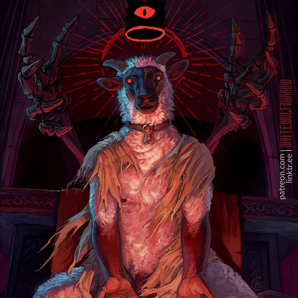 lamb (cult of the lamb), red crown (cult of the lamb) (cult of the lamb, massive monster (studio)) created by c.t.elder