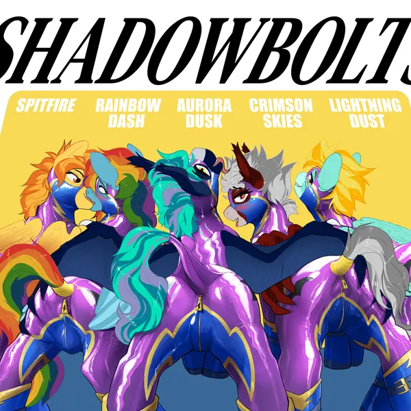 lightning dust (mlp), rainbow dash (mlp), shadowbolts (mlp) (friendship is magic, hasbro) created by miramore