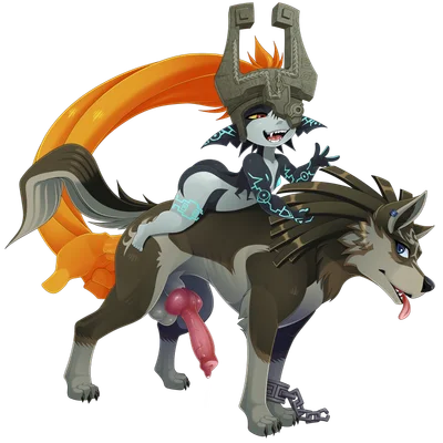 link (wolf form), midna (nintendo, the legend of zelda) created by b-ern