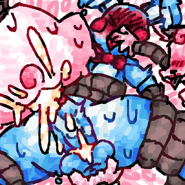 mangle (broken), mangle (fnaf), toy bonnie (fnaf) (five nights at freddy's, five nights at freddy's 2) created by scaliescum