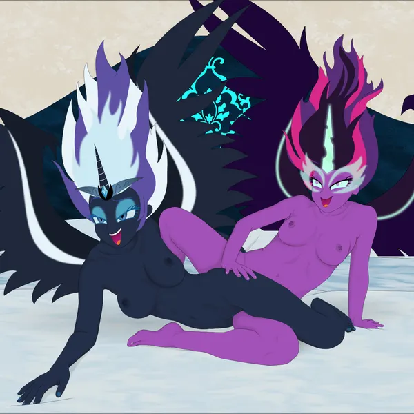 midnight sparkle (eg), nightmare rarity (idw) (equestria girls, hasbro) created by fab3716
