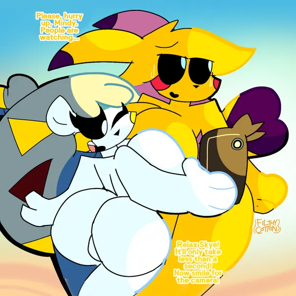 mindy (unfortu-nate), skye (unfortu-nate) (nintendo, pokemon) created by filthycottonart, unfortu-nate