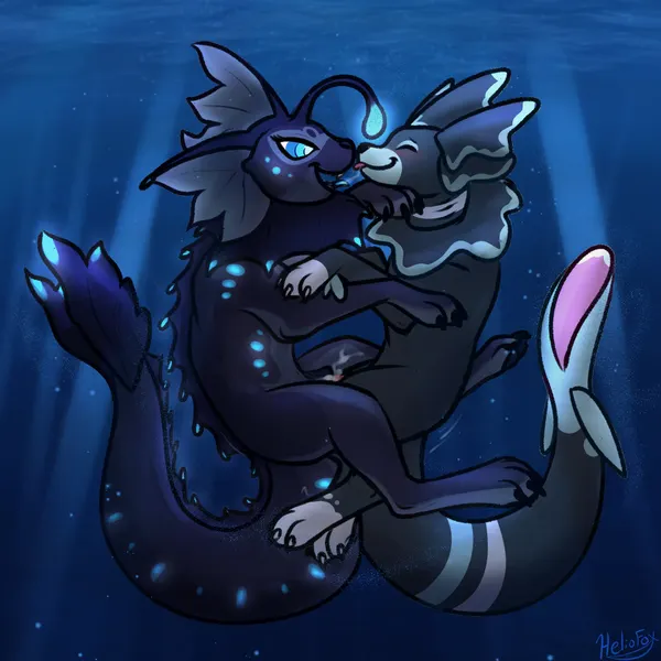nerida (heliofox), whorl (luftraptor) (nintendo, pokemon) created by heliofox
