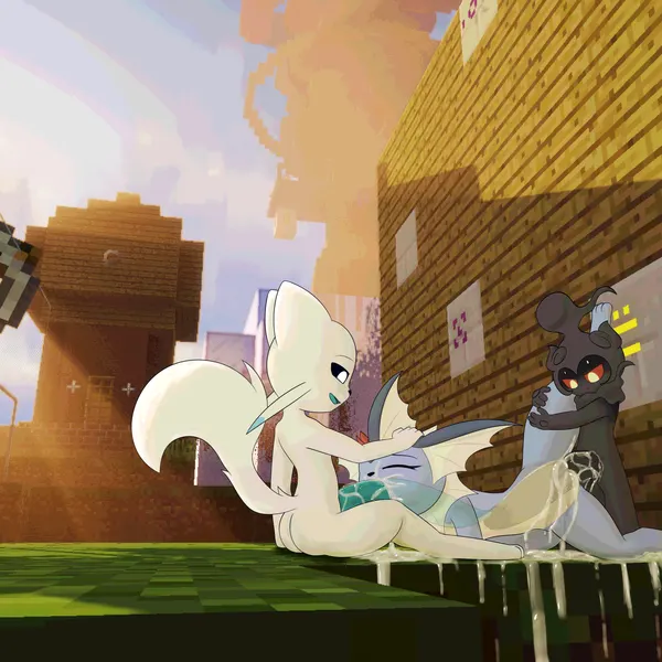 rafa (rekku484), rain the vaporeon (microsoft, minecraft) created by masado802