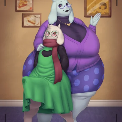 ralsei, toriel (deltarune, undertale (series)) created by blarf
