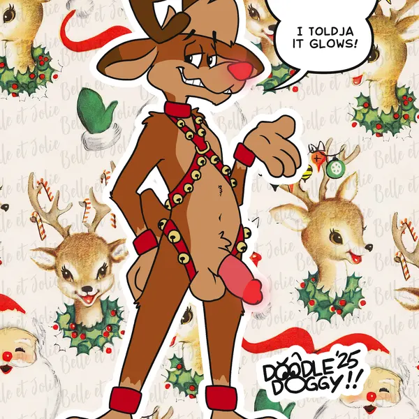 rudolph the red-nosed reindeer created by doodledoggy