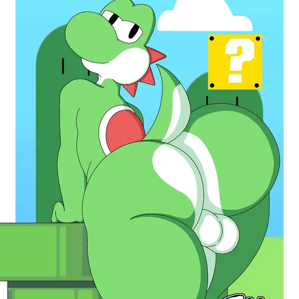 yoshi (character) (mario bros, nintendo) created by tobydraws4