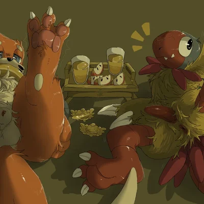 aerial explorer archen, marine explorer buizel (nintendo, pokemon) created by qrnrr