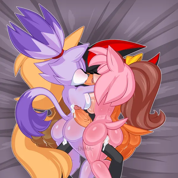 amy rose, blaze the cat, shadow the hedgehog (idw publishing, sega) created by cand1tty