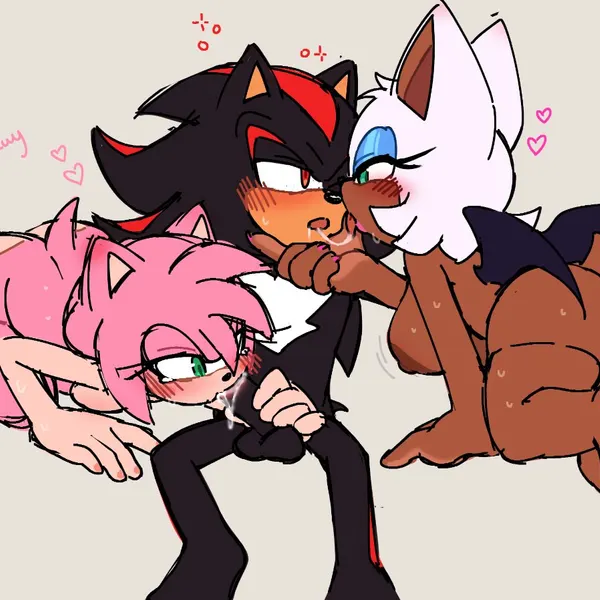 amy rose, rouge the bat, shadow the hedgehog (sega, sonic the hedgehog (series)) created by eonbnnuy