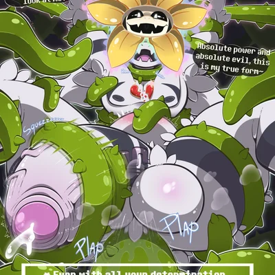 asriel dreemurr, flowey the flower (undertale, undertale (series)) created by mrt0ony