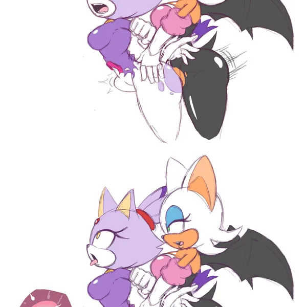 blaze the cat, rouge the bat (sega, sonic the hedgehog (series)) created by themilkman