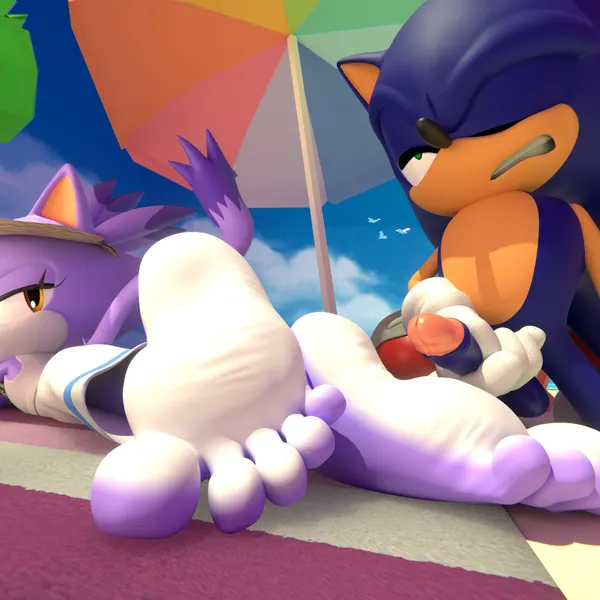 blaze the cat, sonic the hedgehog (sega, sonic the hedgehog (series)) created by baggy (artist), milkmeister3d