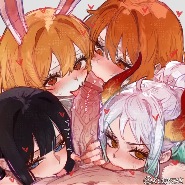 carrot (one piece), nami (one piece), nico robin (one piece) created by klopsiak