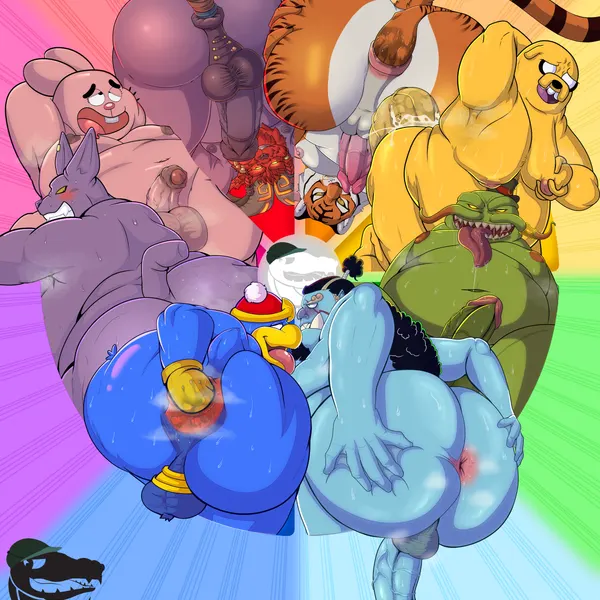champa, jake the dog, jinbe (adventure time, cartoon network) created by camcroc