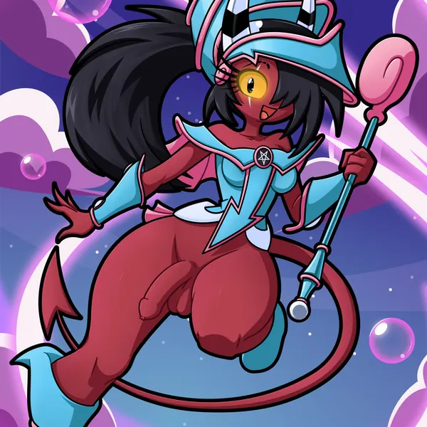 dark magician girl, sallie may (helluva boss) (hellaverse, helluva boss) created by lunaris parukia