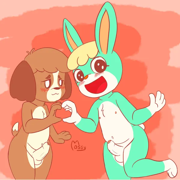 digby (animal crossing), sasha (animal crossing) (animal crossing, nintendo) created by mossycl