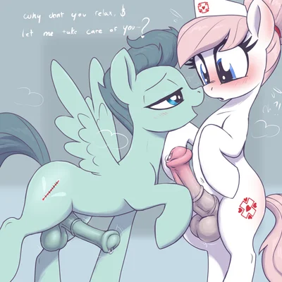 doctor high fever (mlp), nurse redheart (mlp) (friendship is magic, hasbro) created by t72b