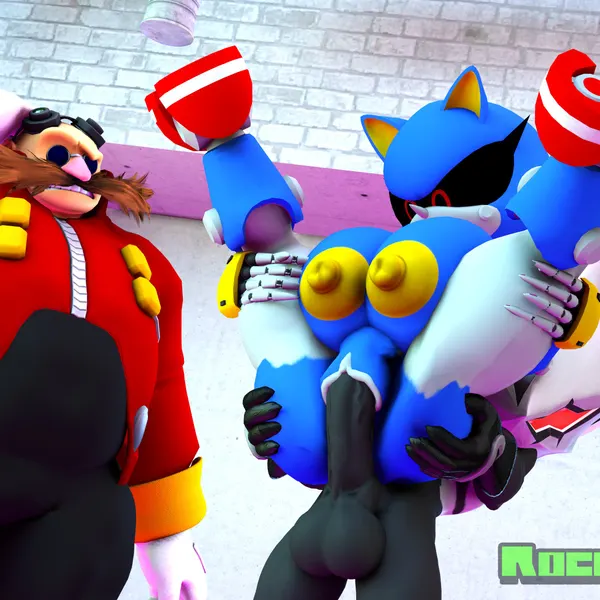 dr. eggman, infinite (sonic), metal sonic (sega, sonic forces) created by rocketspuff