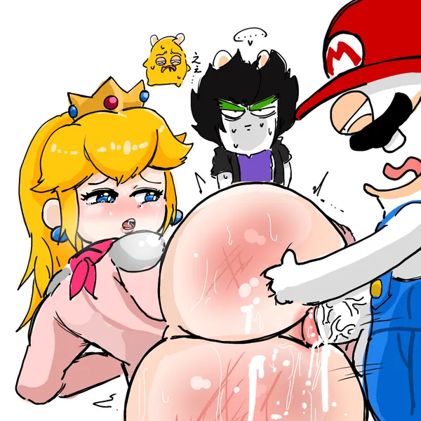 edge (mario plus rabbids), princess peach, rabbid mario (mario bros, mario plus rabbids kingdom battle) created by osirisky