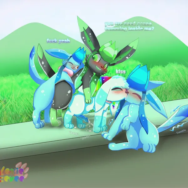 fan character, lyn (lodetail), minty (blizzyglaceon93) (nintendo, pokemon) created by xevie eevee (artist)