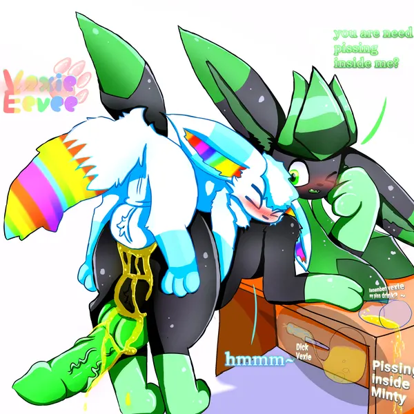 fan character, minty (blizzyglaceon93), xevie eevewhite (character) (nintendo, pokemon) created by xevie eevee (artist)
