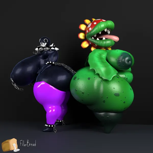 gigi (thecoatl034), petey piranha (mario bros, nintendo) created by fillerbread