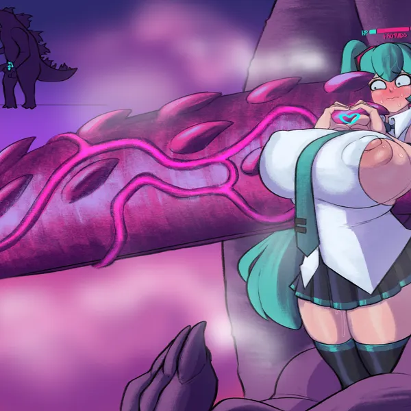 godzilla, hatsune miku (epic games, fortnite) created by dedalo
