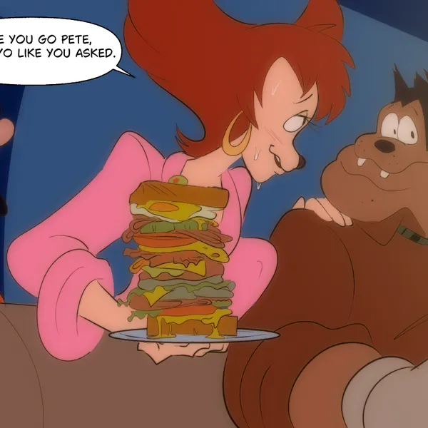 goofy (disney), peg pete, pete (disney) (disney, goof troop) created by thesquidycipher