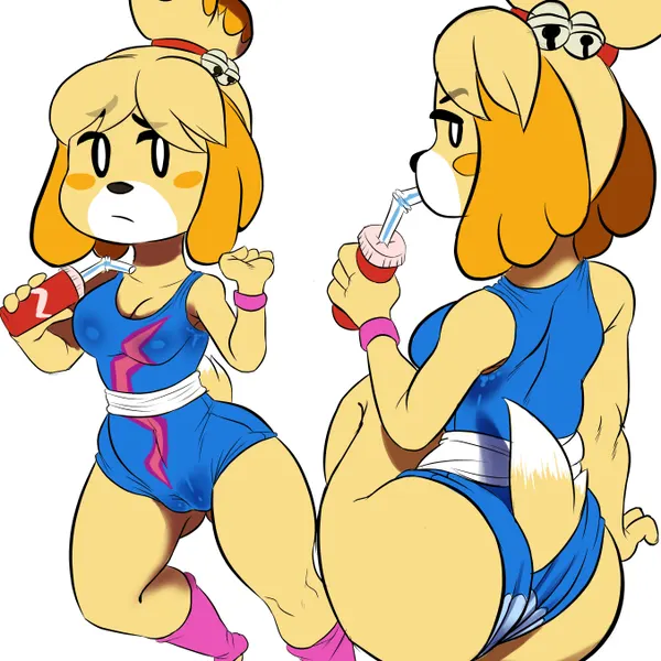 isabelle (animal crossing) (animal crossing, nintendo) created by isolatedartest