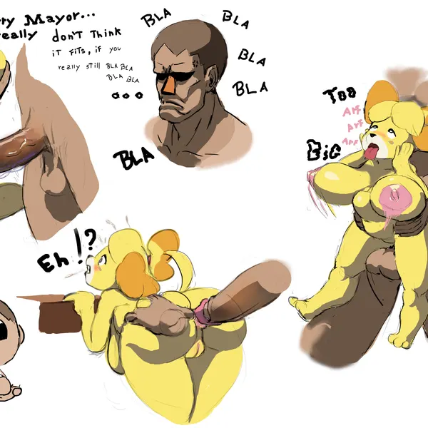 isabelle (animal crossing) (animal crossing, nintendo) created by yuriben