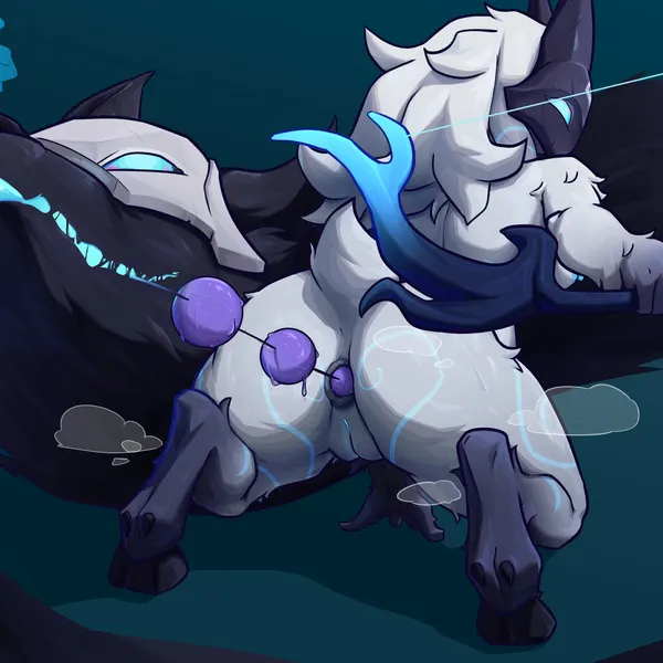 kindred (lol), lamb (lol), wolf (lol) (league of legends, riot games) created by doktormalefic