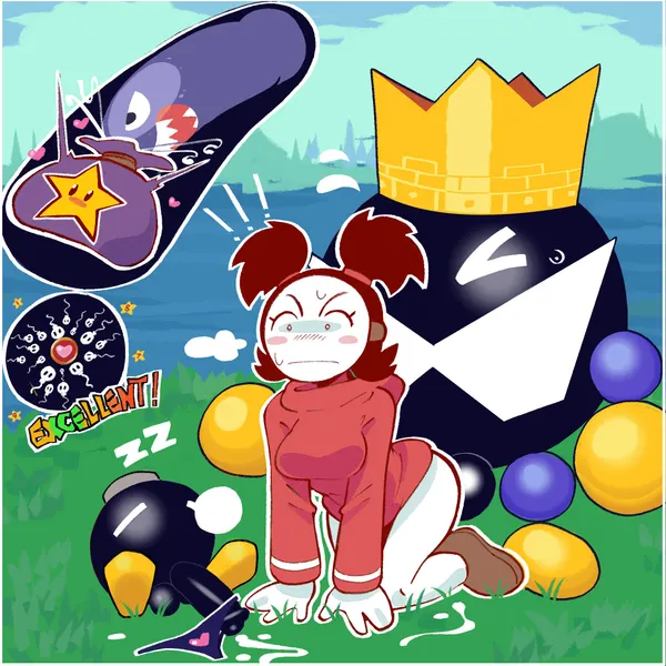 king bob-omb, sadie (genocity) (mario bros, nintendo) created by loopsdaloop
