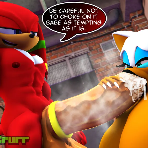 knuckles the echidna, rouge the bat (sega, sonic the hedgehog (series)) created by rocketspuff