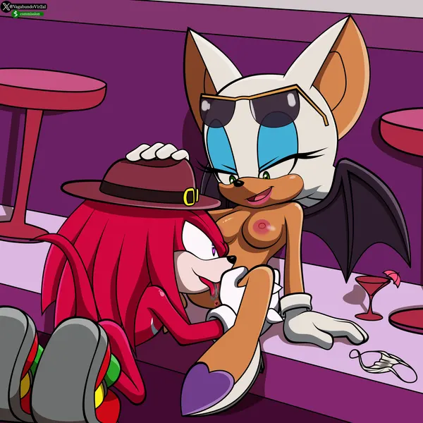 knuckles the echidna, rouge the bat (sega, sonic the hedgehog (series)) created by vagabundovir2a1
