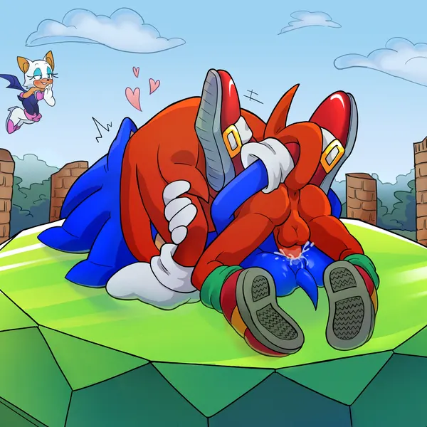 knuckles the echidna, rouge the bat, sonic the hedgehog (sega, sonic the hedgehog (series)) created by sbork