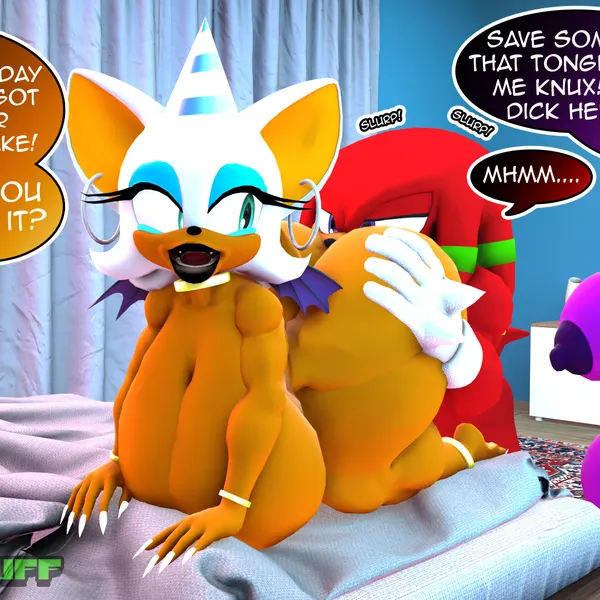 knuckles the echidna, rouge the bat, wave the swallow (sega, sonic riders) created by rocketspuff
