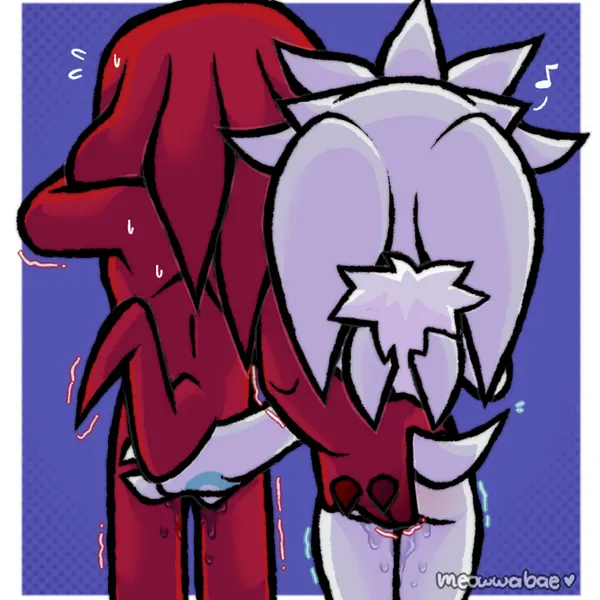 knuckles the echidna, silver the hedgehog (sega, sonic the hedgehog (series)) created by meowwabae