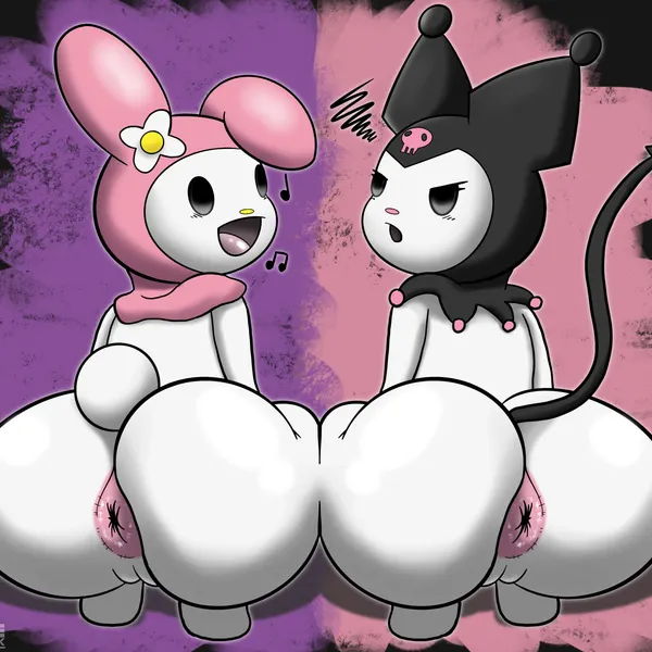 kuromi, my melody (onegai my melody, sanrio) created by teknomekanoid