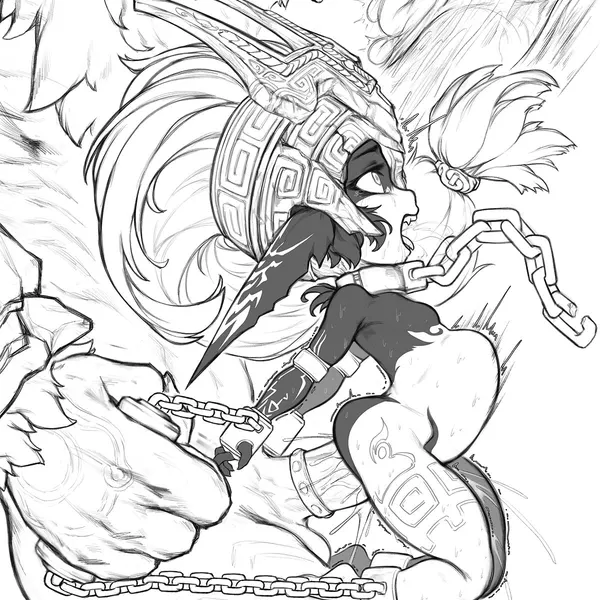 link, link (wolf form), midna (nintendo, the legend of zelda) created by mayhem (artist)