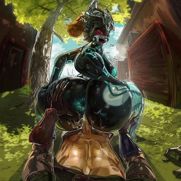 link, midna (nintendo, the legend of zelda) created by alamander