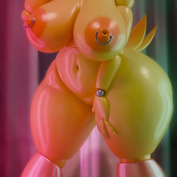 lovetaste chica, runaboo chica, toy chica (fnaf) (five nights at freddy's, five nights at freddy's 2) created by schnozzracclewd