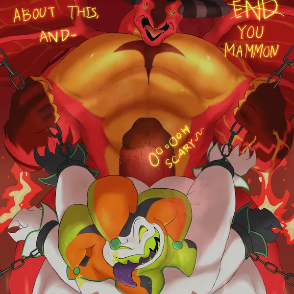 mammon (helluva boss), satan (helluva boss) (hellaverse, helluva boss) created by mamayong