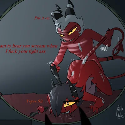 millie (helluva boss), moxxie (helluva boss) (hellaverse, helluva boss) created by potatonebula