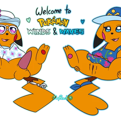 mr. windychu, ms. wavychu (nintendo, pokemon) created by daybreakshifter